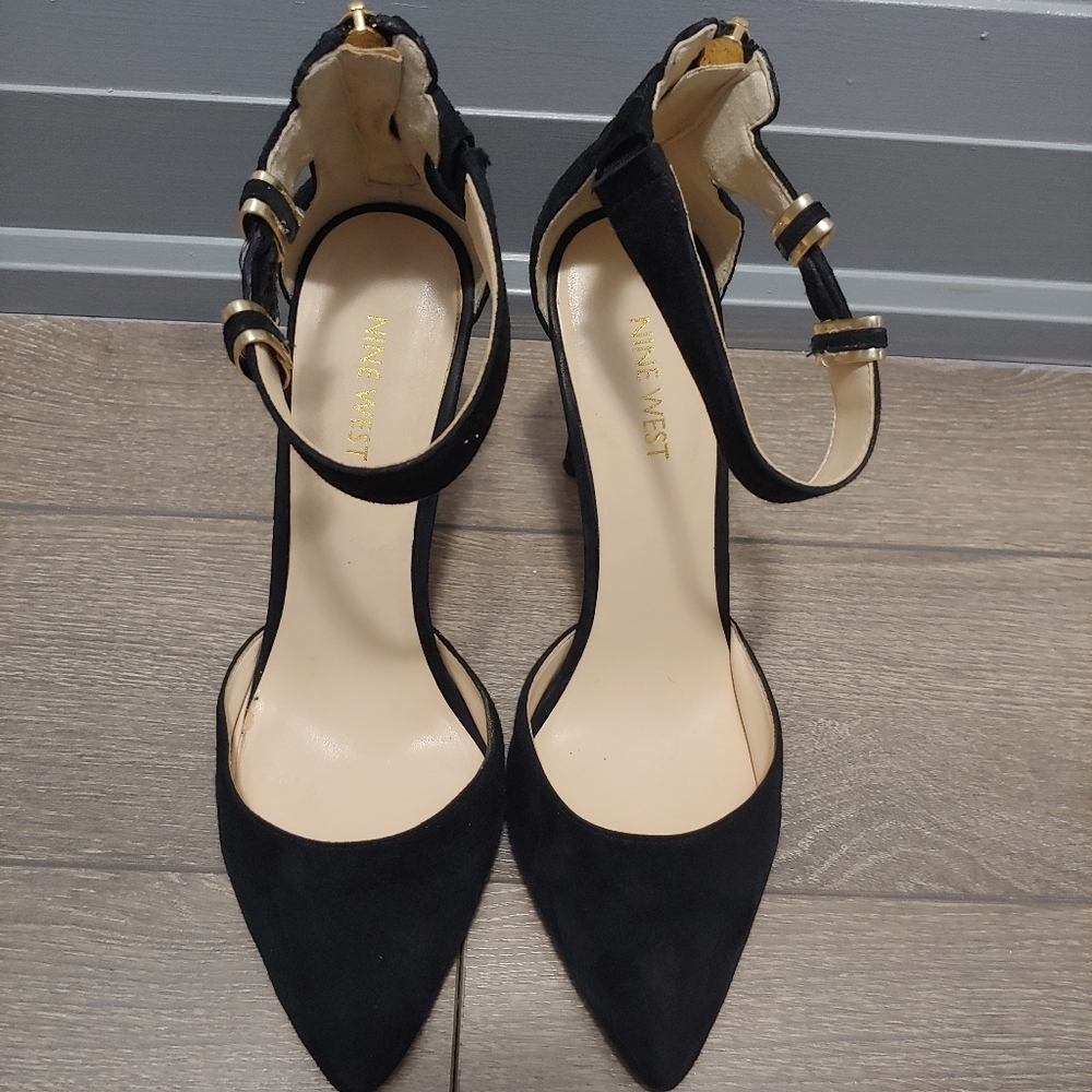 Nine West Black Suede Heels
